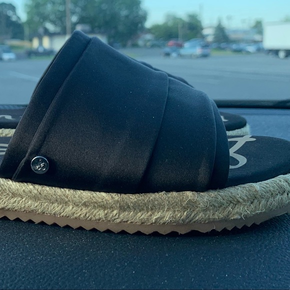 Sam Edelman Black Lars Slub Satin Espadrille size 10. - Picture 3 of 4